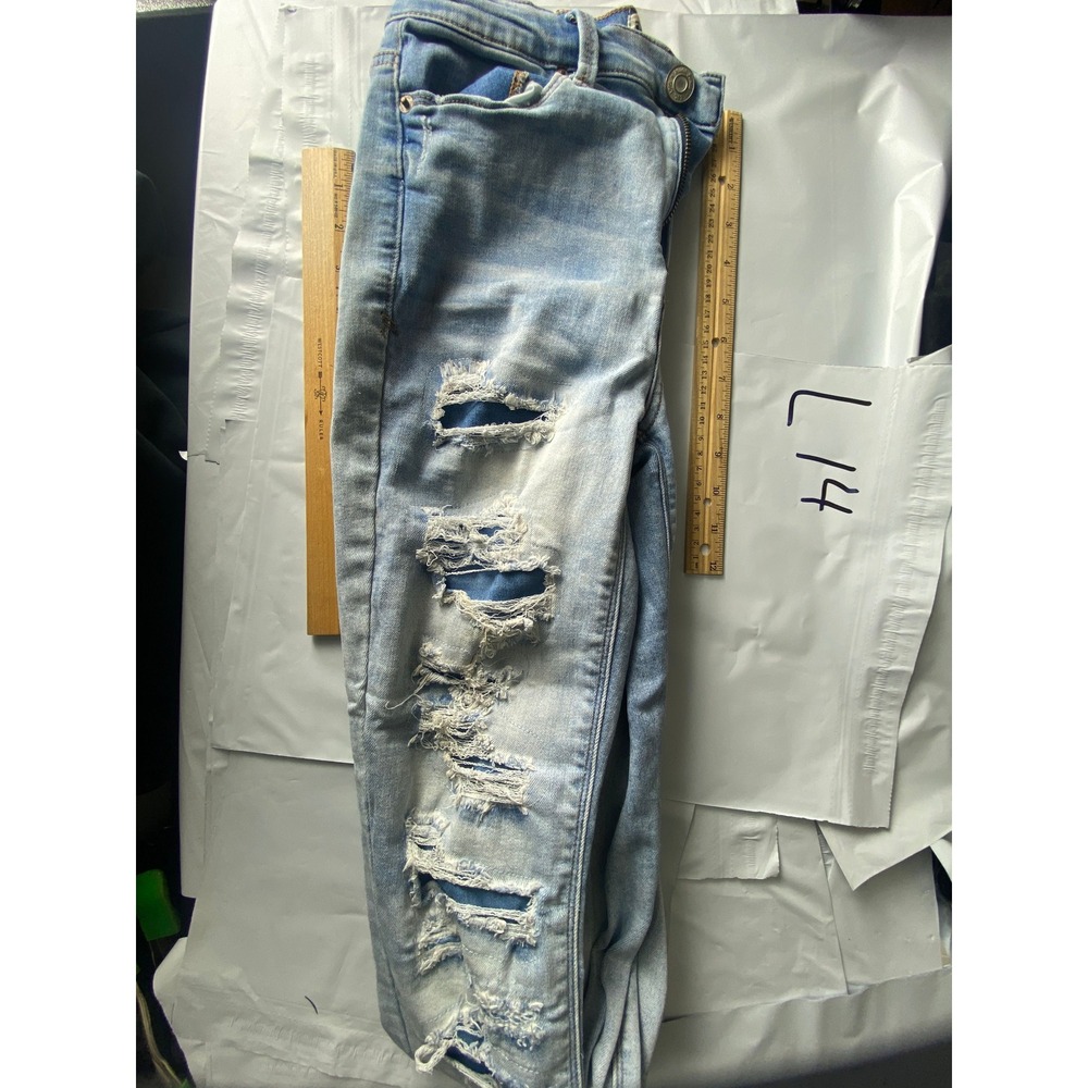 Mudd High Rise Ankle Jegging Size 5 Flex Stretch Light Wash Distressed Jeans